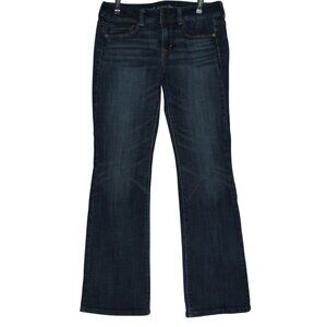 American Eagle Jeans Womens 8 x 32" low rise Original Boot Stretch #7669 dark